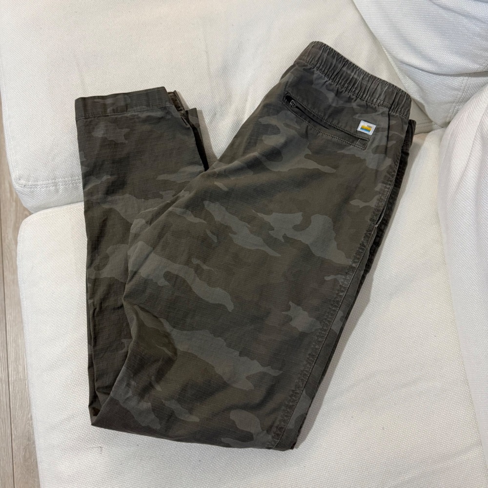 Vuori Men's Camo Ripstop Climber Pants Bottoms Drawstring Elasric Waist Zippe z0 - Picture 6 of 9